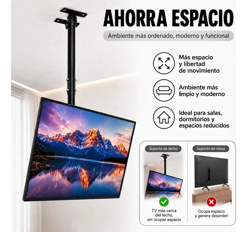 SOPORTE DE TECHO PARA TELEVISORES DE 26 A 60 PULGADAS - 4