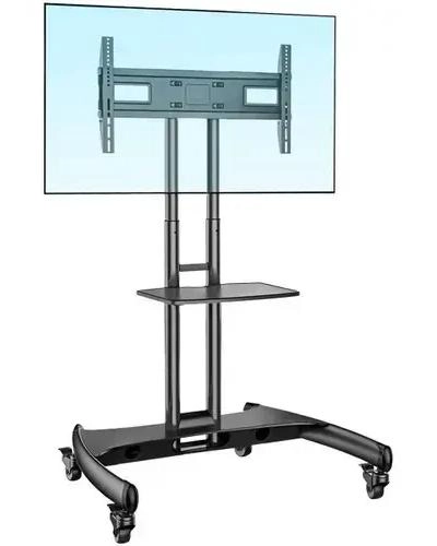 PEDESTAL PARA TV CON RUEDAS SOPORTE ACERO NEGRO 32' A 70' - 1