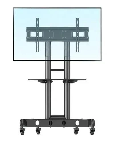 PEDESTAL PARA TV CON RUEDAS SOPORTE ACERO NEGRO 32' A 70' - 6