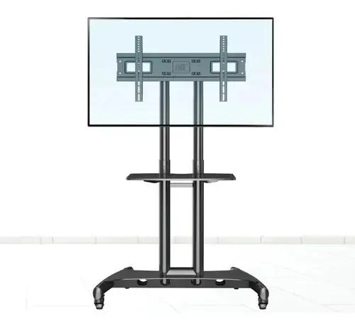 PEDESTAL PARA TV CON RUEDAS SOPORTE ACERO NEGRO 32' A 70' - 8