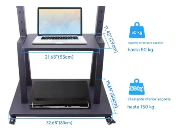 SOPORTE PEDESTAL MOVIL PARA TV DE 32 A 72 PULGADAS - 9