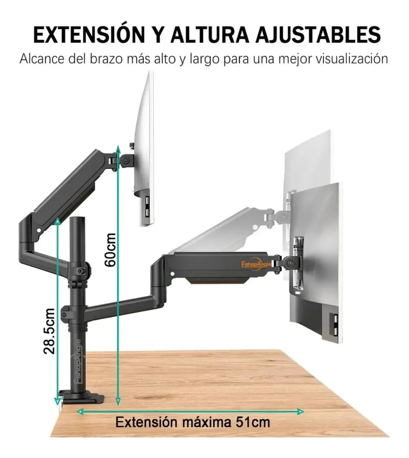 SOPORTE DOBLE PARA MONITORES DE 13 A 32 PULGADAS - 3
