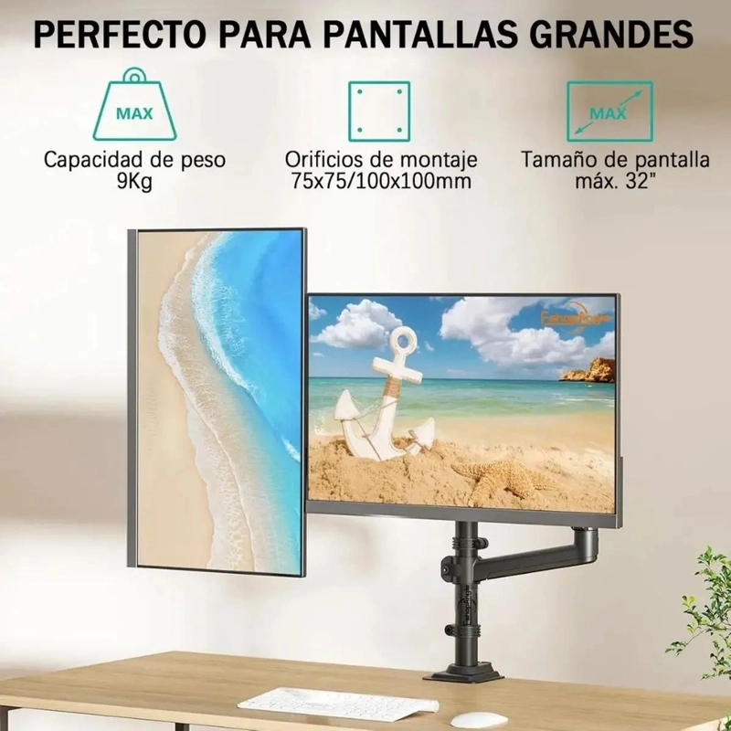 SOPORTE DOBLE PARA MONITORES DE 13 A 32 PULGADAS - 4