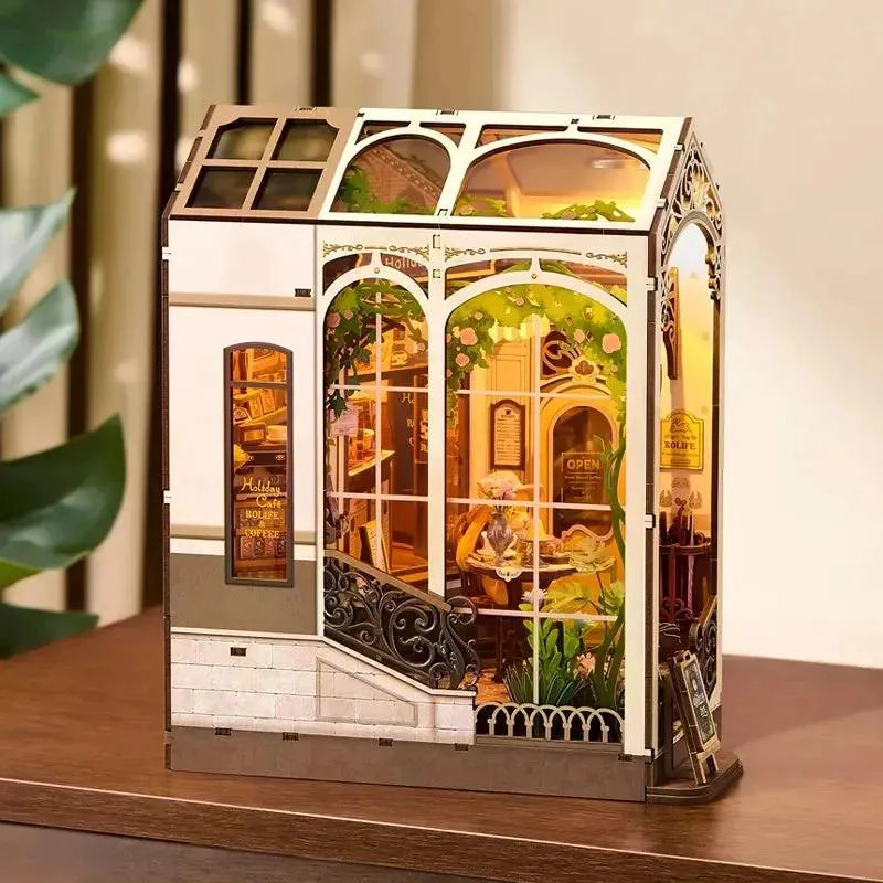 SEPARADOR DE LIBROS 3D CAFE  FESTIVO PARA CONSTRUIR Y DECORAR - 2