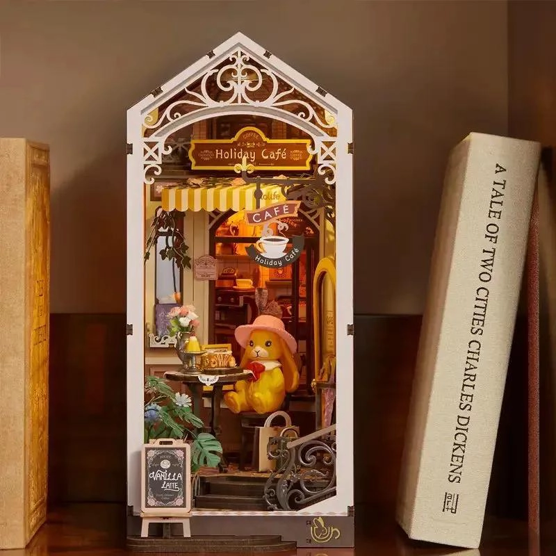 SEPARADOR DE LIBROS 3D CAFE  FESTIVO PARA CONSTRUIR Y DECORAR - 4