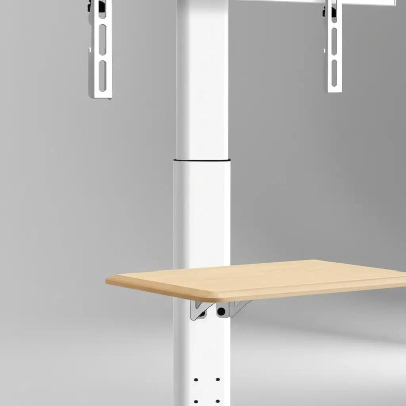 SOPORTE MOVIL PARA TV BLANCO CON REPISAS MODERNAS Y RUEDAS - 7