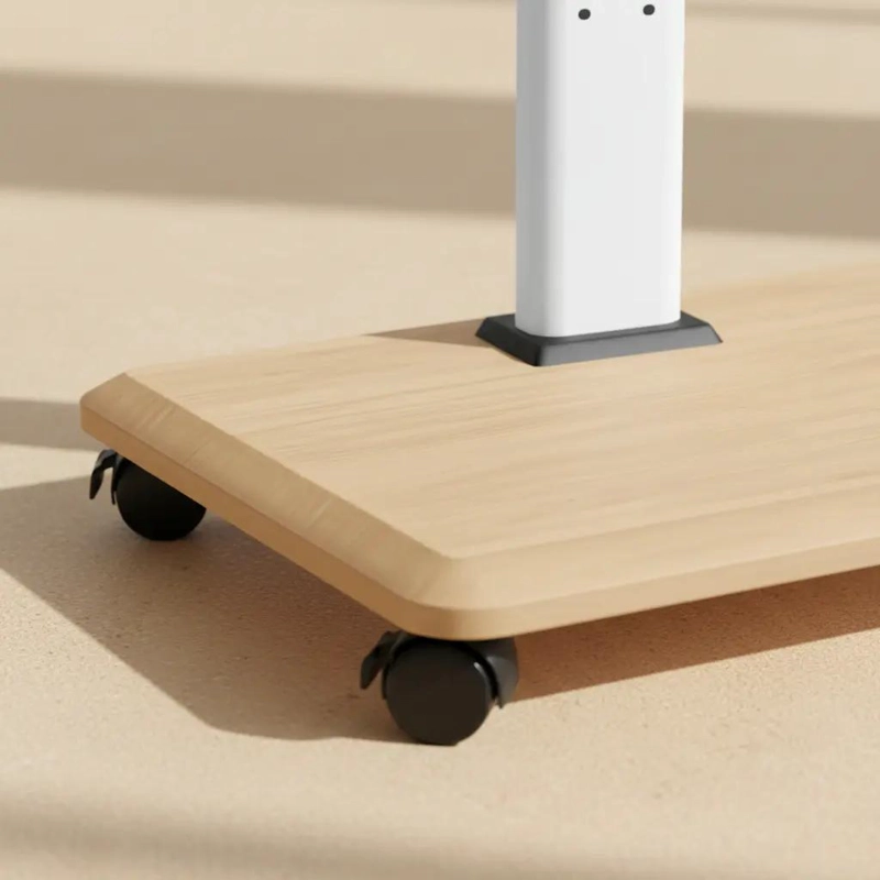 SOPORTE MOVIL PARA TV BLANCO CON REPISAS MODERNAS Y RUEDAS - 8