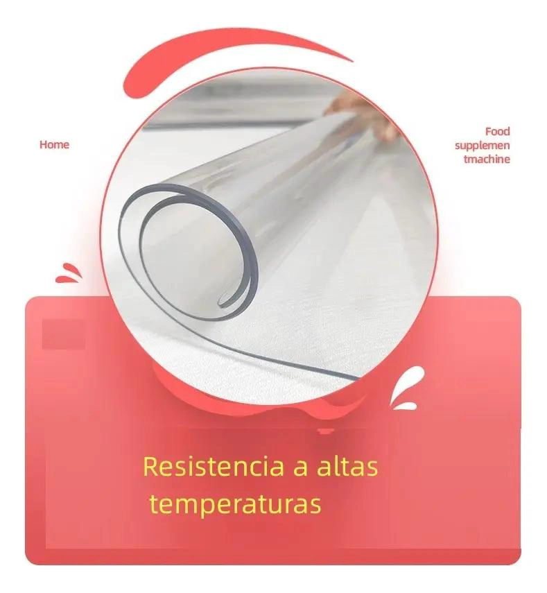 PROTECTOR DE MESA TRANSPARENTE DE PVC 2MM RESISTENTE Y FACIL DE LIMPIAR 90X160CM - 4