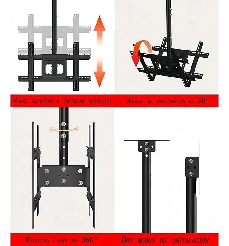 SOPORTE AJUSTABLE PARA TV DE TECHO Y PARED 32-65 PULGADAS - 3