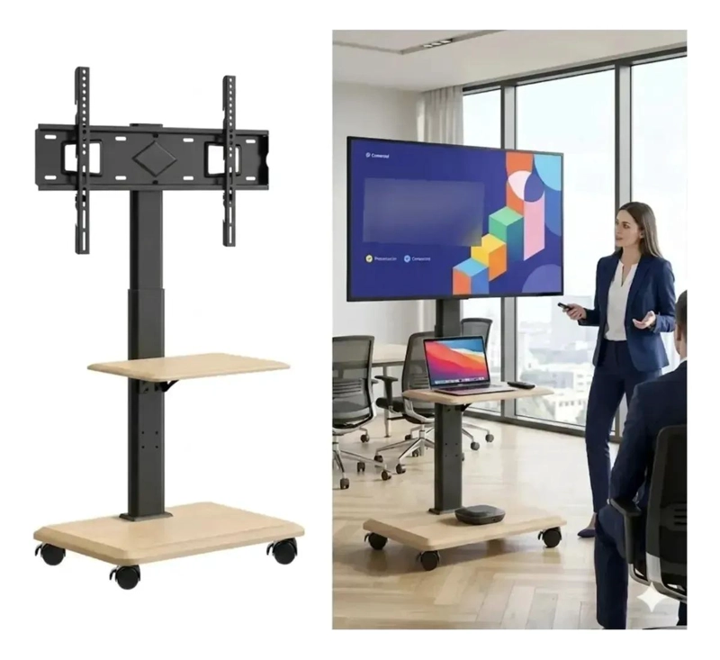 SOPORTE MOVIL PARA TV CON RUEDAS DE 32 A 75 PULGADAS - 4