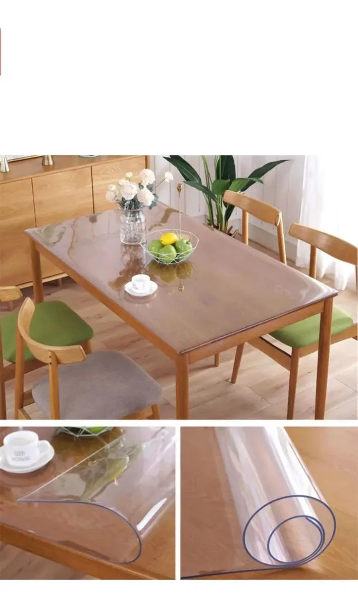 PROTECTOR DE MESA TRANSPARENTE DE PVC 2MM GRUESO 90X160 CM - 2