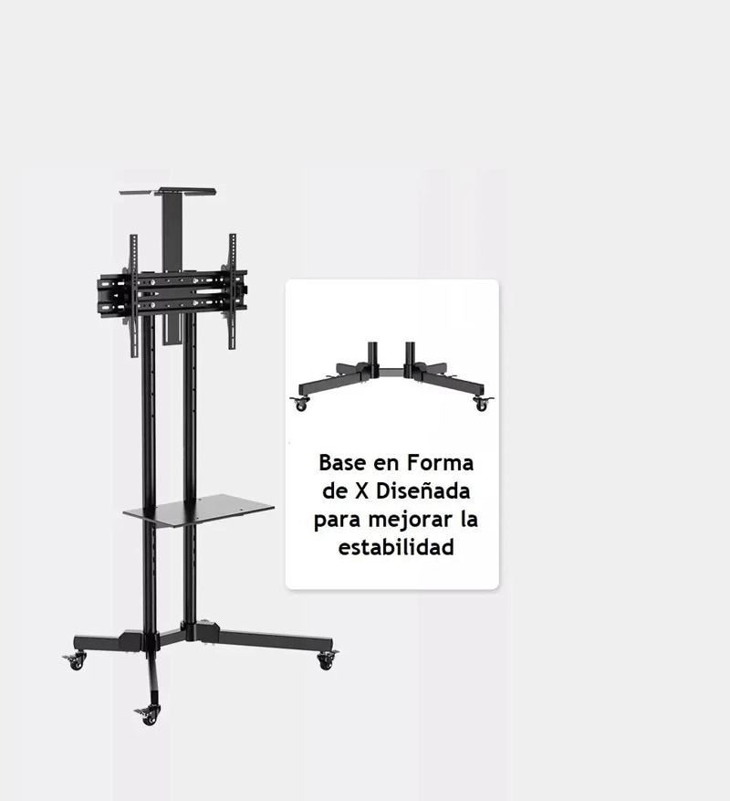 SOPORTE DE TV PEDESTAL MOVIL PARA PANTALLAS DE 32 A 65 PULGADAS - 5