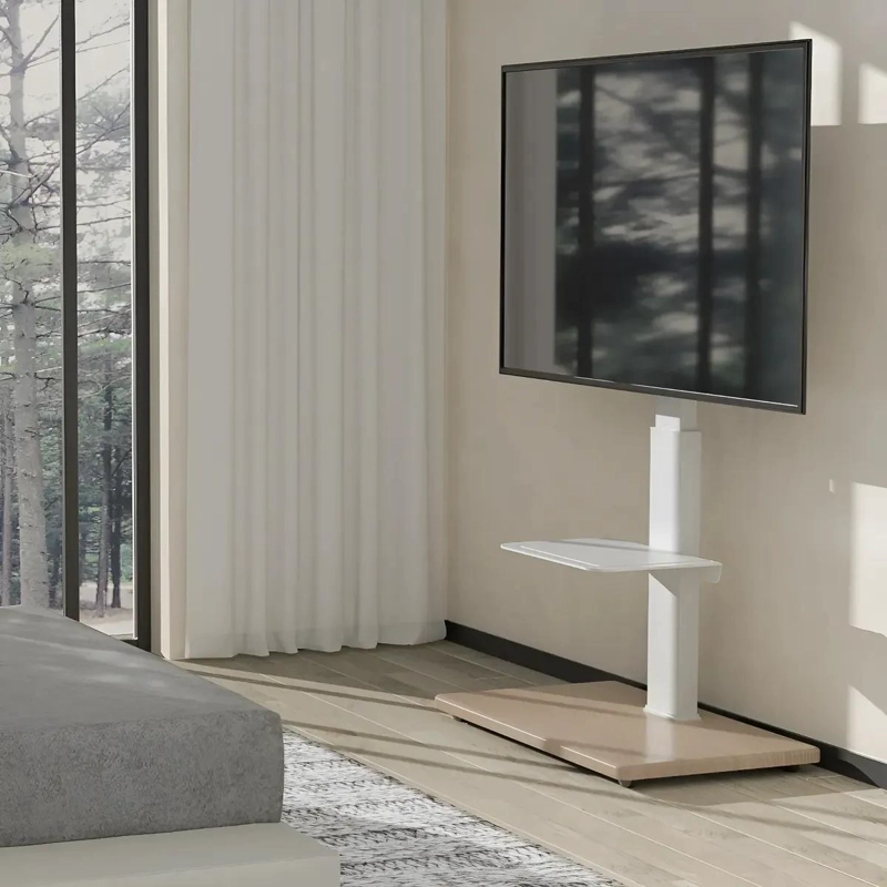 SOPORTE MOVIL PARA TV CON RUEDAS Y ESTANTES AJUSTABLES - 1