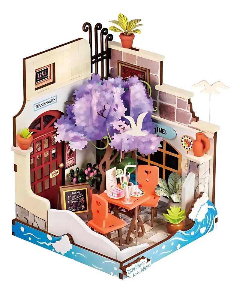 MAQUETA PARA ARMAR RESTAURANTE EN MINIATURA CON DETALLES REALISTAS - 1