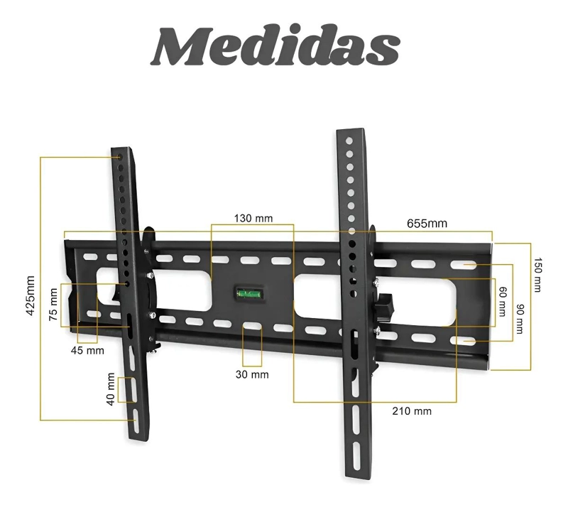 SOPORTE DE TV INCLINABLE PARA PANTALLAS DE 32 A 65 PULGADAS - 8