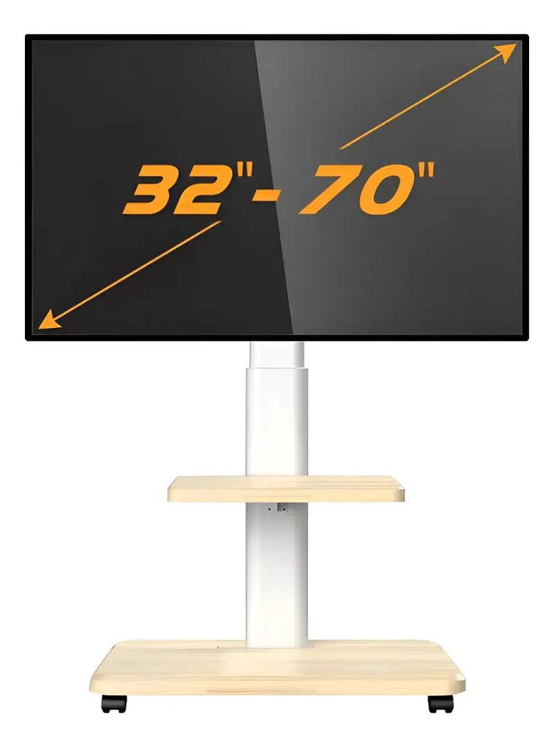 SOPORTE MOVIL PARA TV CON RUEDAS Y BASE PEDESTAL DE 32 A 70 PULGADAS - 1