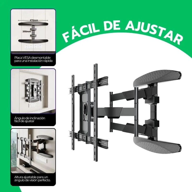 SOPORTE PROFESIONAL DE ACERO PARA TELEVISORES DE 55 A 85 PULGADAS - 6