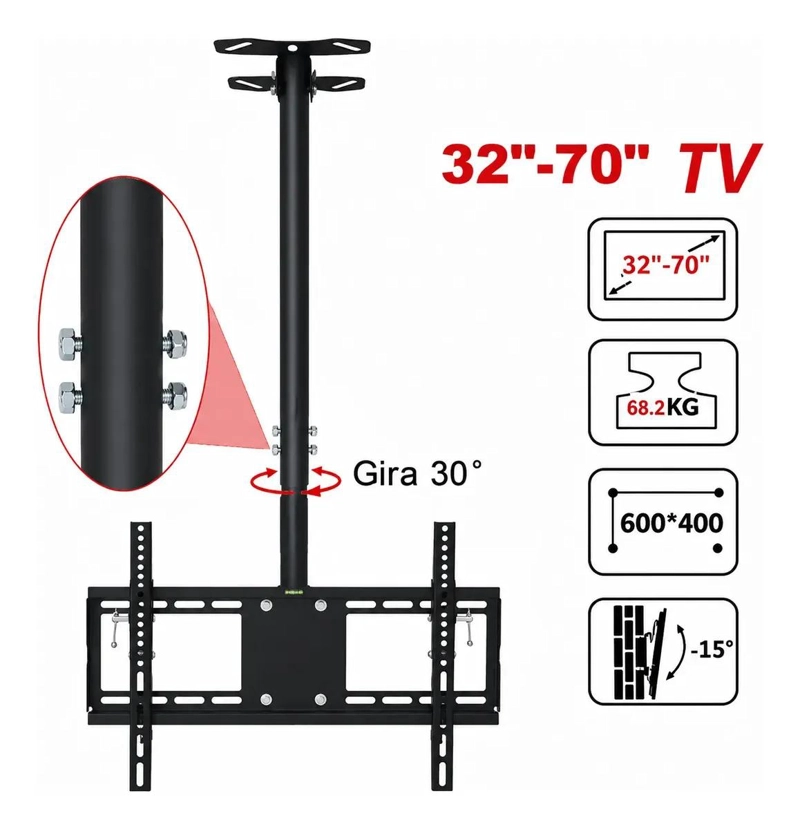 SOPORTE DE TECHO PARA TELEVISORES DE 32 A 75 PULGADAS - 2