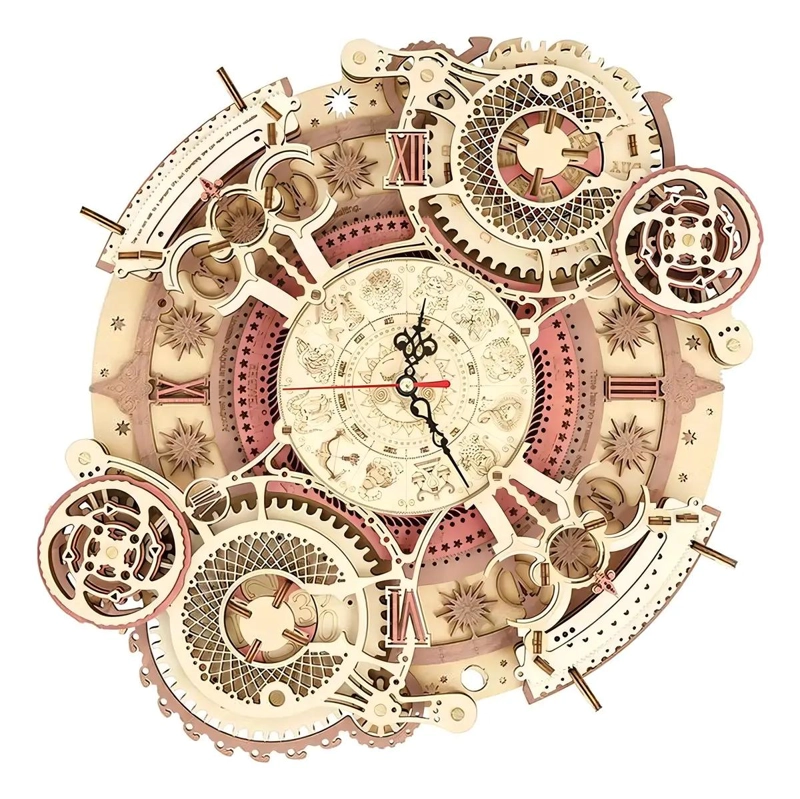 RELOJ MURAL ASTRAL DE MADERA EN 3D PARA DECORAR - 1