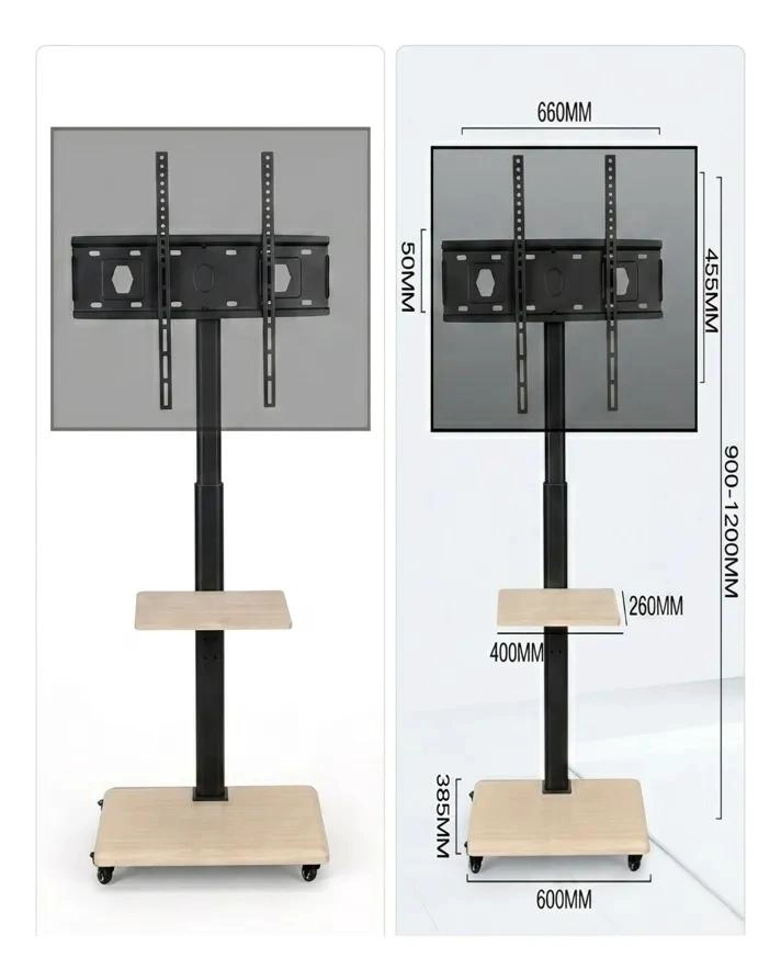 SOPORTE MOVIL PARA TV CON RUEDAS DE 32 A 75 PULGADAS - 4