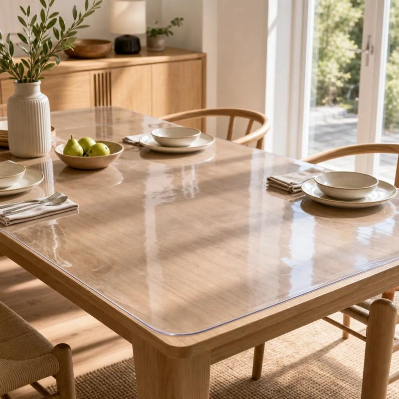 PROTECTOR DE MESA TRANSPARENTE DE PVC 160X90 CM ANTIDESLIZANTE - 1