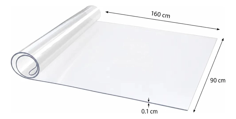 PROTECTOR DE MESA TRANSPARENTE DE PVC 160X90 CM ANTIDESLIZANTE - 2