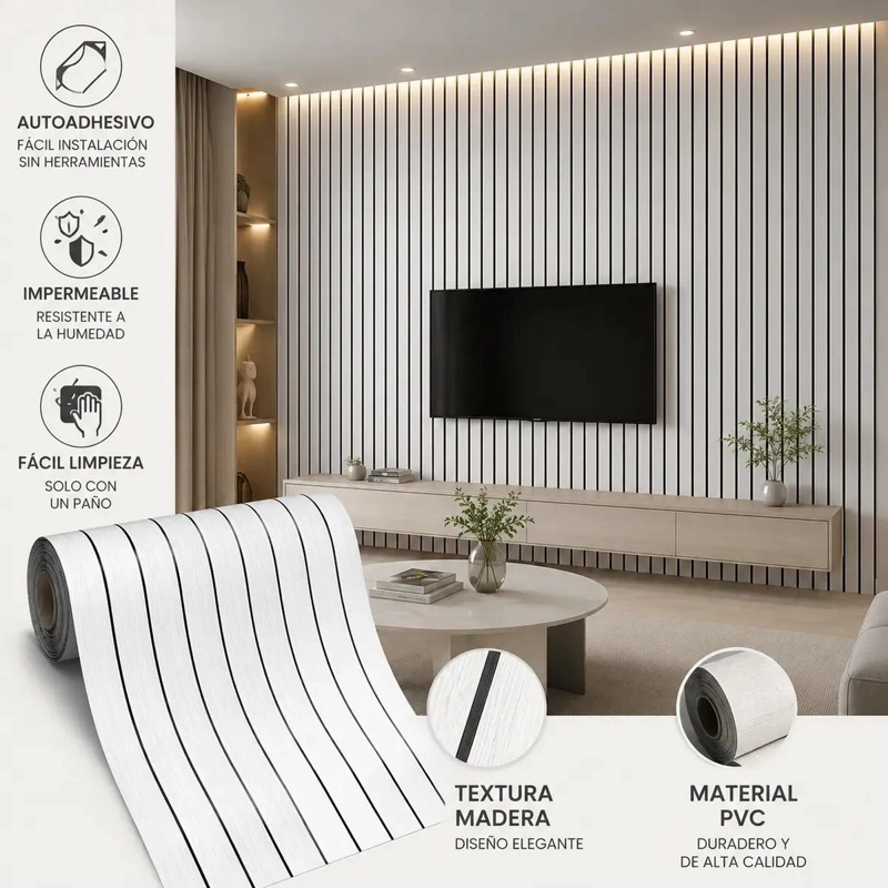 PANEL DECORATIVO 3D AUTOADHESIVO DE PVC PARA INTERIORES - 3