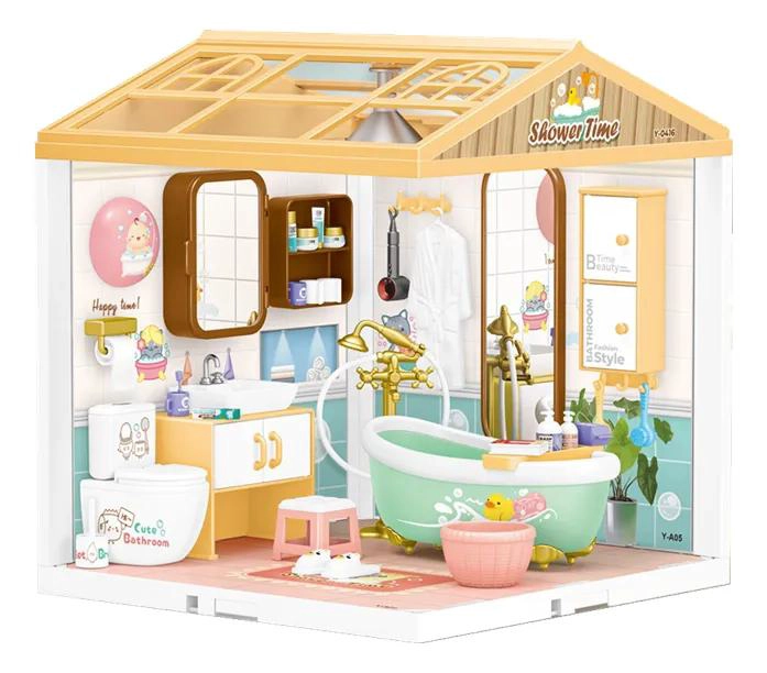 BAÑO EN MINIATURA DIY CON ILUMINACION Y ACCESORIOS DETALLADOS - 1