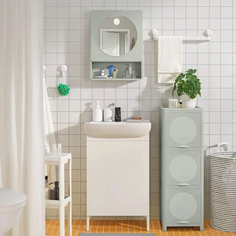 GABINETE VERTICAL VERDE PARA BAÑO 33X34X99 CM - 2