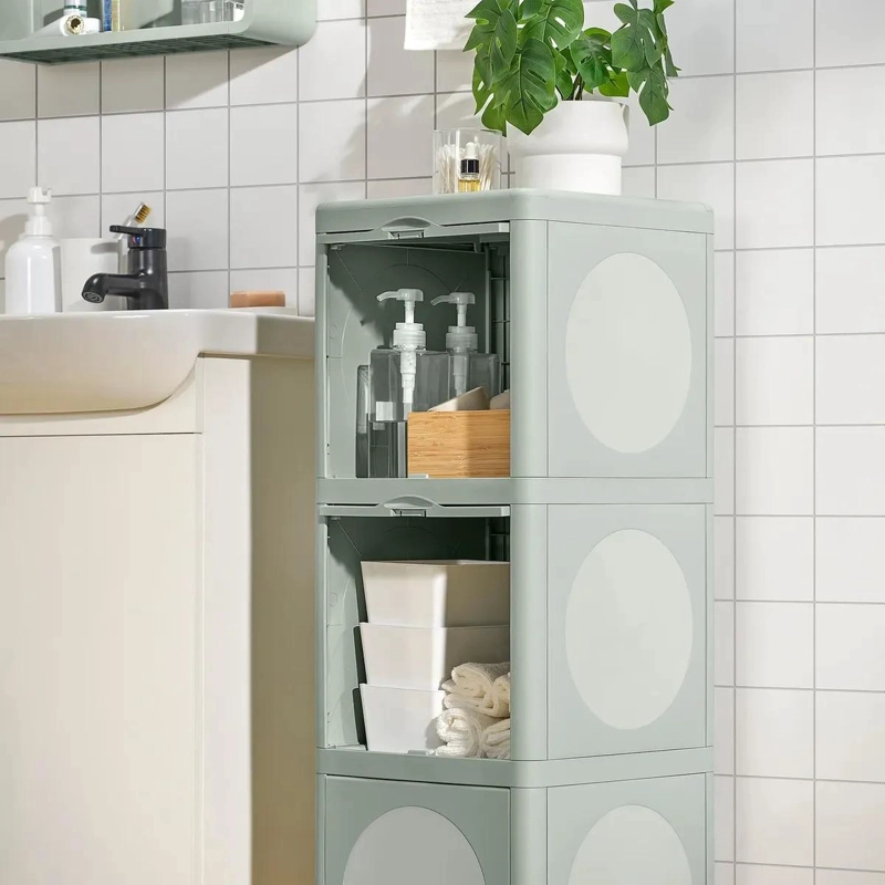 GABINETE VERTICAL VERDE PARA BAÑO 33X34X99 CM - 3