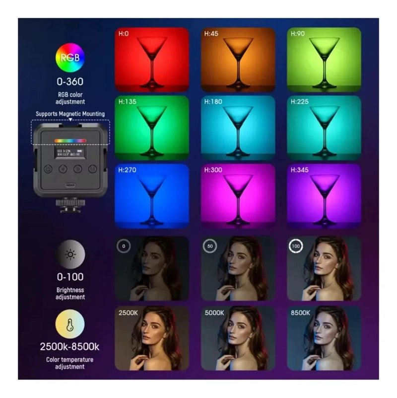 FOCO LED RGB PARA FOTOGRAFIA Y VIDEOCONFERENCIAS - 5