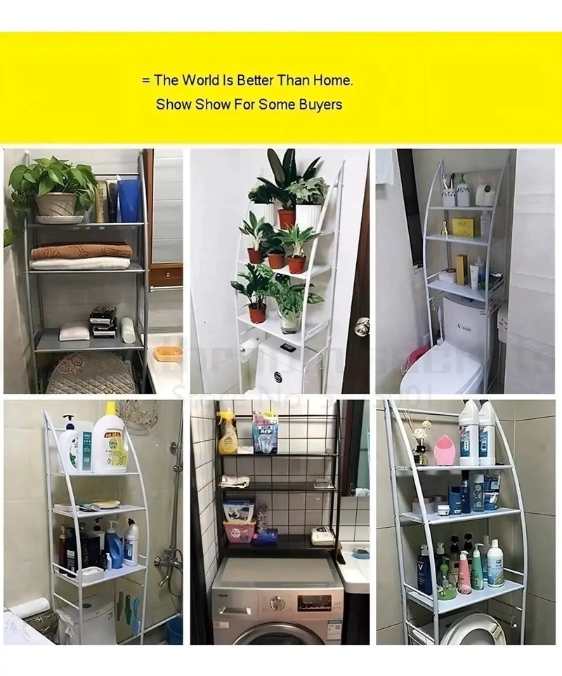 ESTANTE METALICO ORGANIZADOR DE BAÑO Y LAVADORA 3 NIVELES - 8