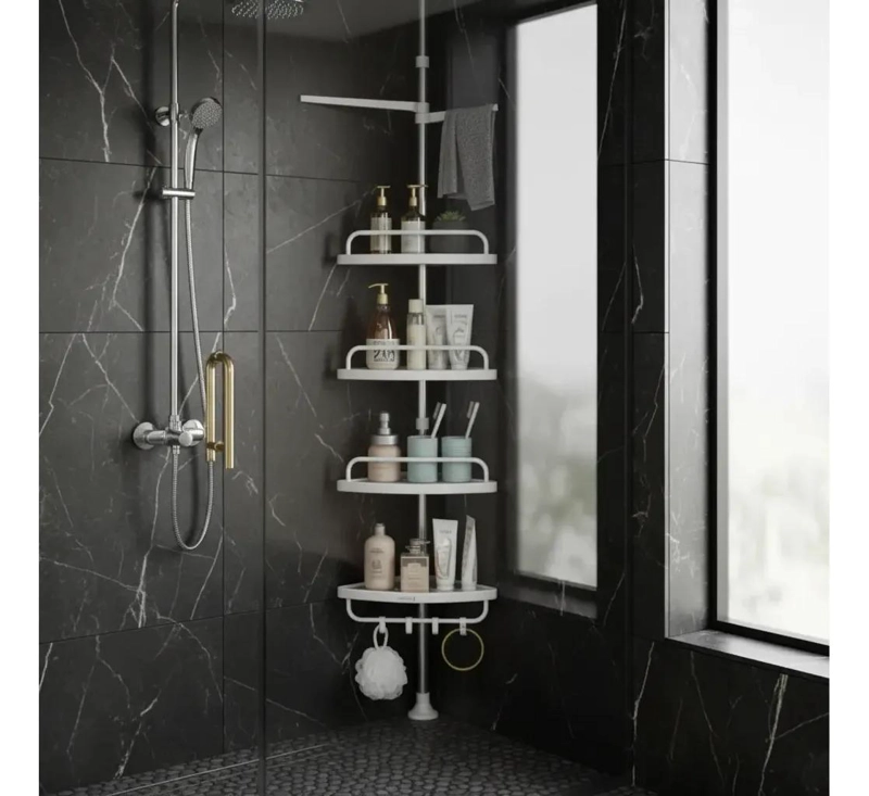 ESQUINERO ORGANIZADOR DUCHA VERTICAL AJUSTABLE CON 4 NIVELES - 2