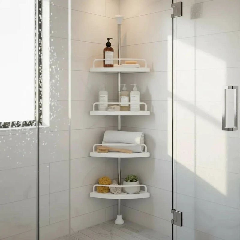 ESQUINERO ORGANIZADOR DUCHA VERTICAL AJUSTABLE CON 4 NIVELES - 5