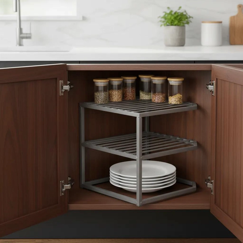 REPISA ESQUINERA COMPACTA PARA COCINA Y ALMACENAMIENTO - 1