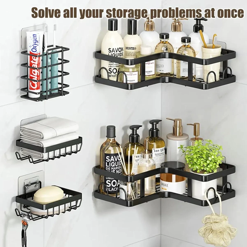 ORGANIZADOR ESQUINERO ADHESIVO PARA BAÑO Y DUCHA - 4