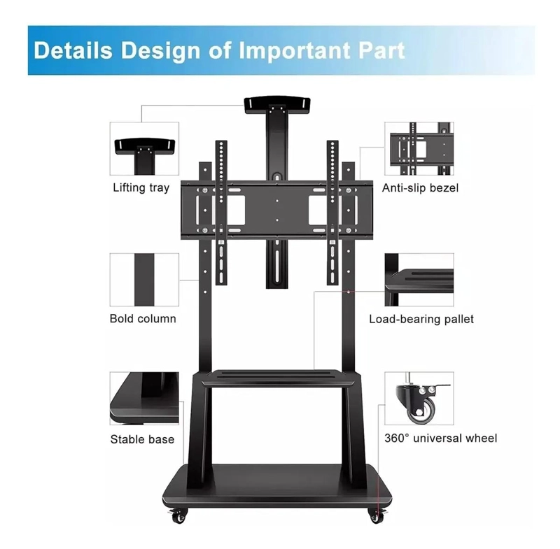 SOPORTE DE TELEVISOR CON RUEDAS PARA PANTALLAS DE 32 A 70 PULGADAS - 4