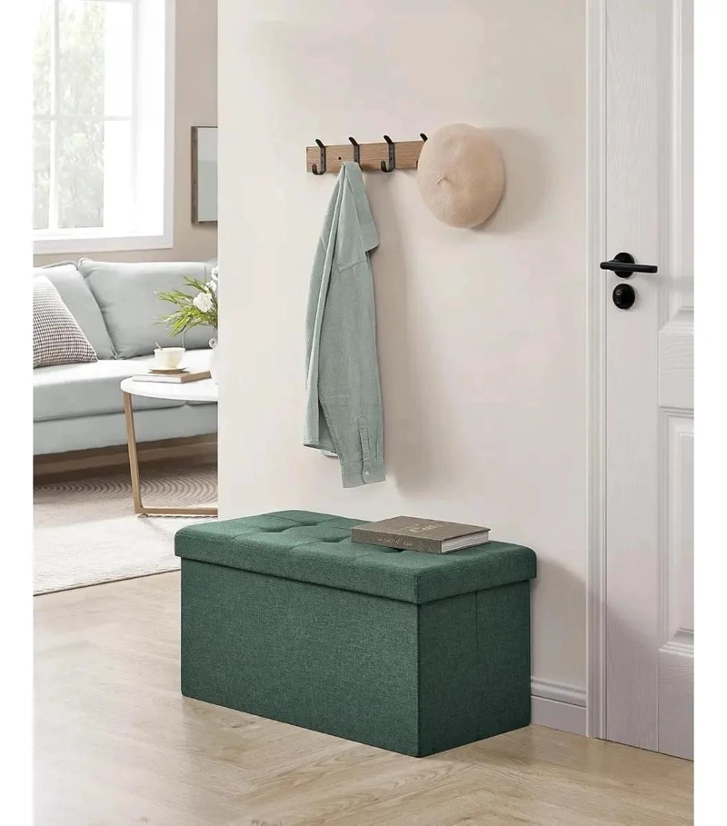 BANQUETA BAUL ALMACENAJE LINO VERDE 76 CM - 2
