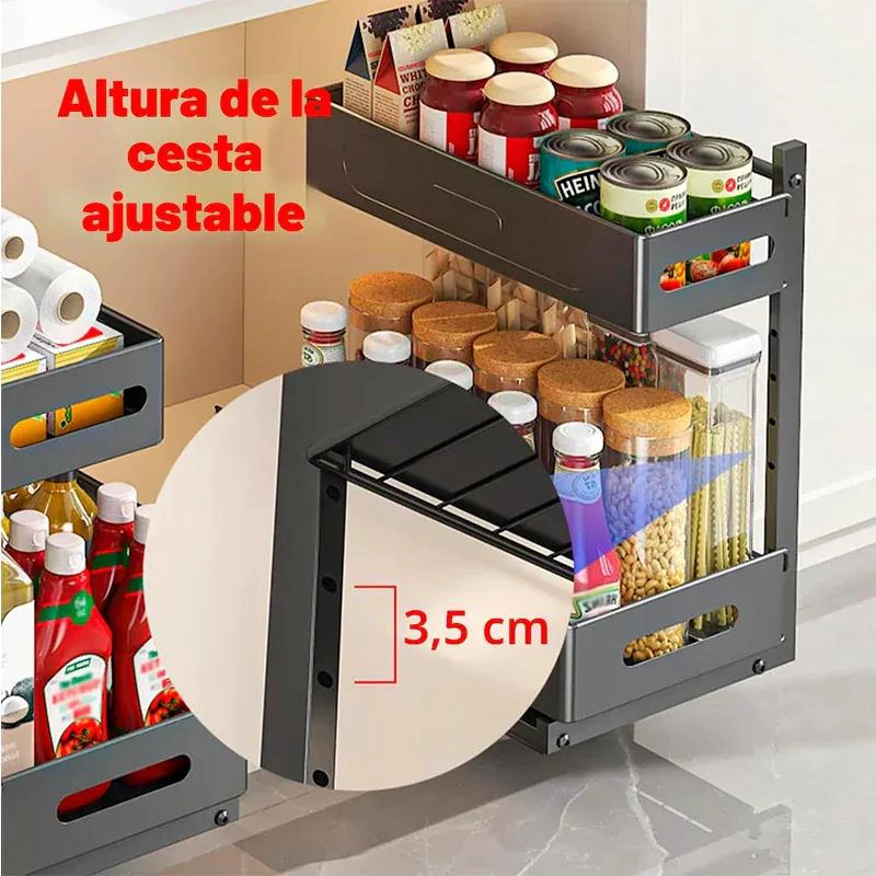 ORGANIZADOR DESLIZABLE BAJO FREGADERO DE 2 NIVELES - 4