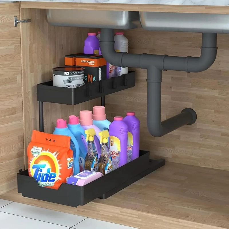 CARRO ORGANIZADOR DESMONTABLE DE DOS NIVELES PARA HOGAR - 2