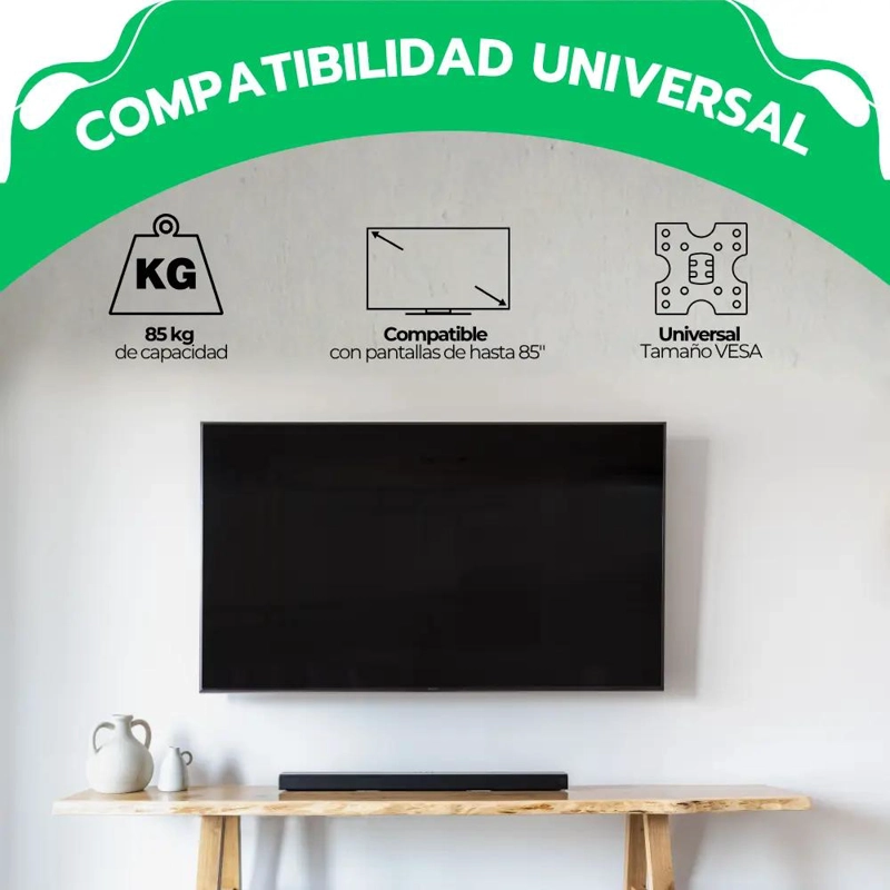SOPORTE DE ACERO REFORZADO PARA TELEVISORES DE 55 A 80 PULGADAS - 5