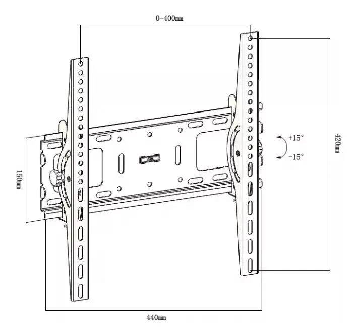 SOPORTE PARED INCLINABLE PARA TV DE 32 A 70 PULGADAS - 7