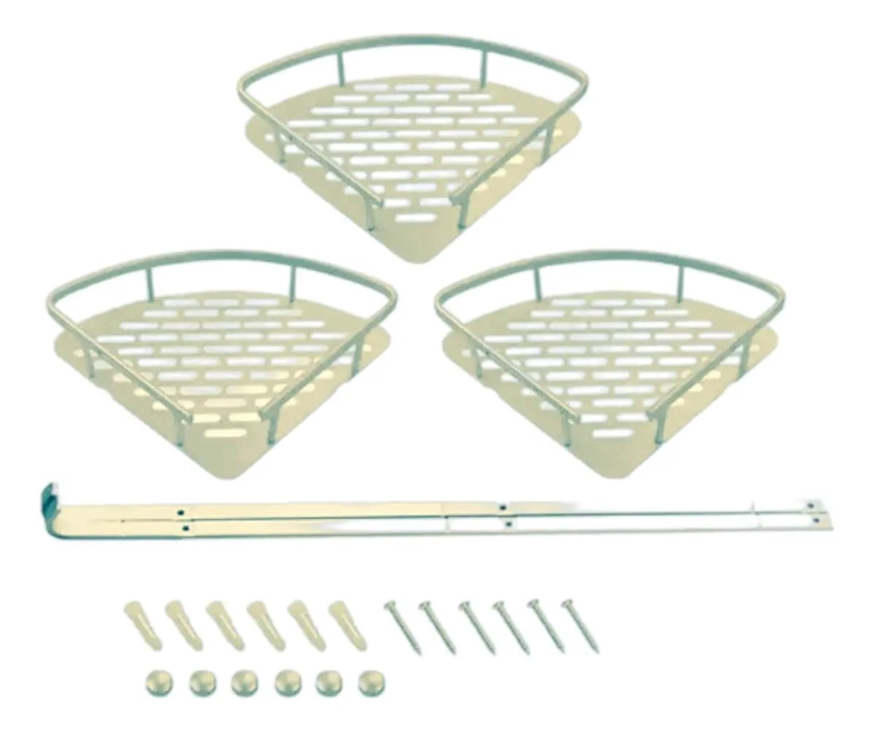 ESTANTE ESQUINERO DE BAÑO CON 3 NIVELES PARA DRENAJE - 2