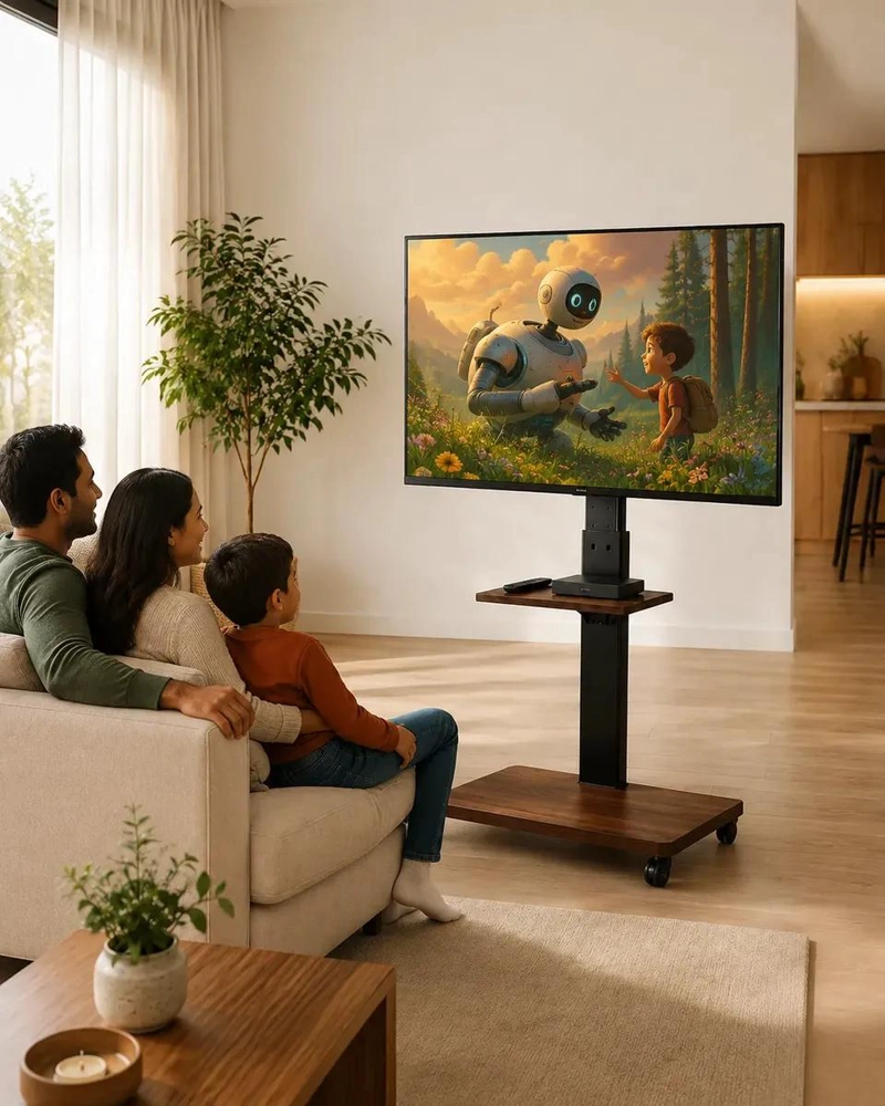 SOPORTE MOVIL PARA TV CON RUEDAS Y BASE PEDESTAL DE 32 A 70 PULGADAS - 3
