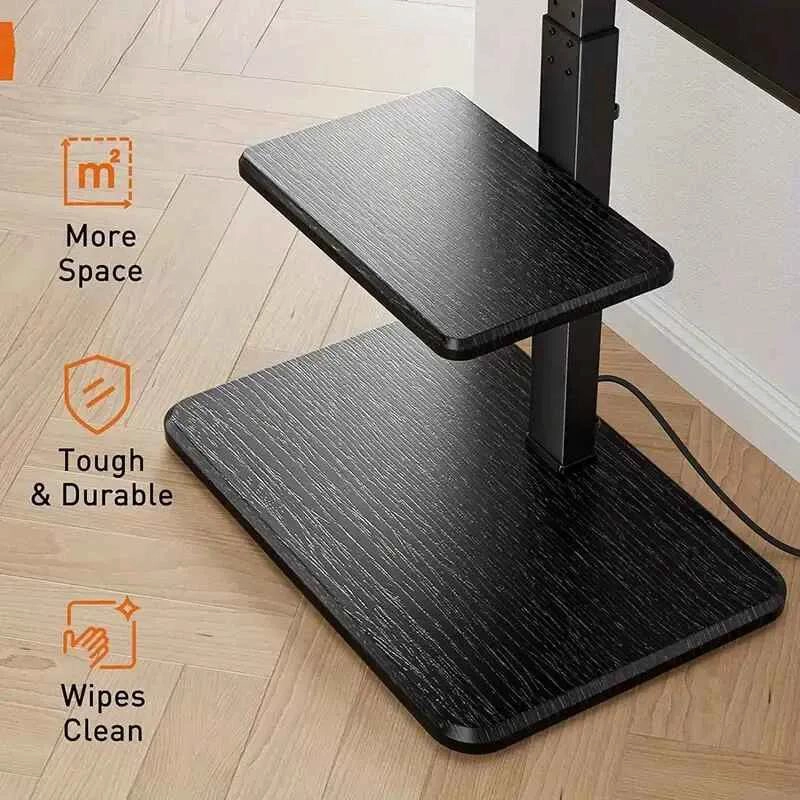 SOPORTE MOVIL PARA TV DE MADERA Y METAL CON RUEDAS - 5