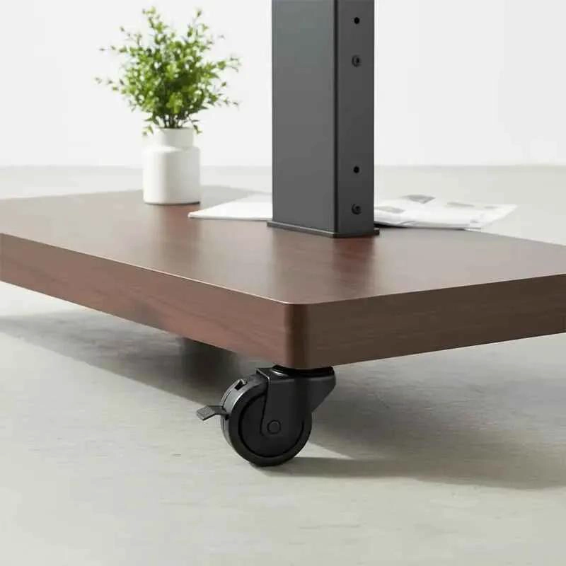 SOPORTE MOVIL PARA TV DE MADERA Y METAL CON RUEDAS - 9