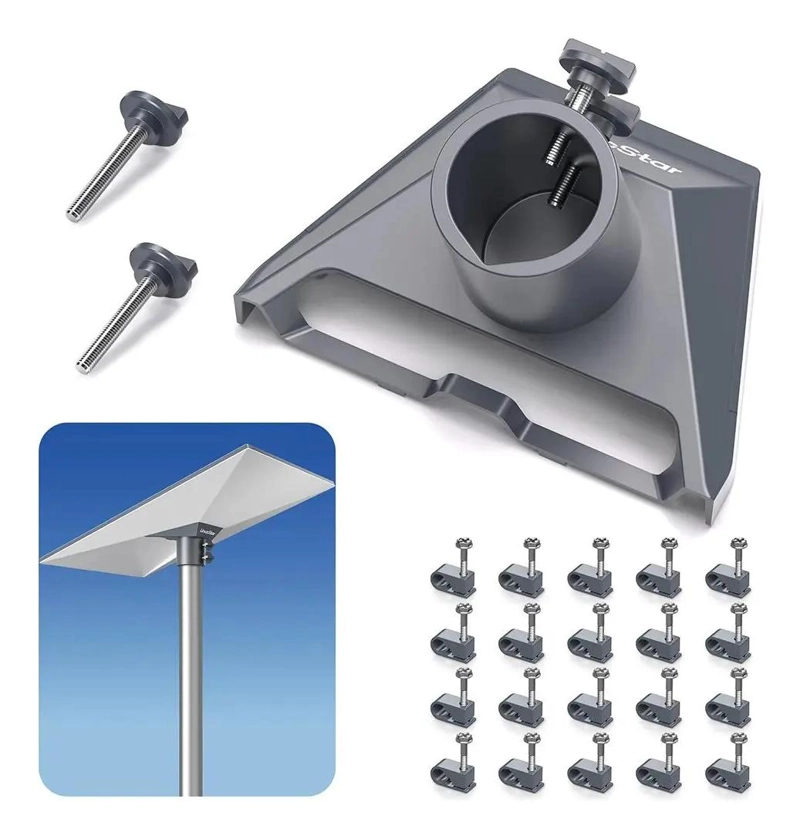 ADAPTADOR DE MONTAJE PARA ANTENA DE ALUMINIO GRIS - 1