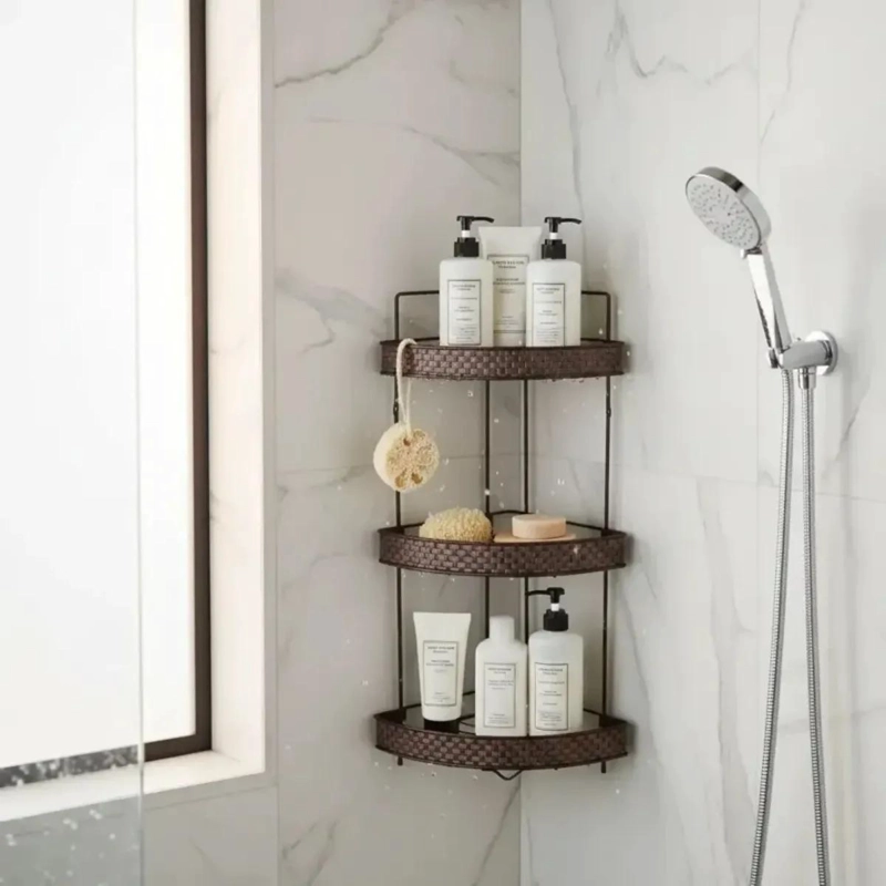 ORGANIZADOR ESQUINERO PARA DUCHA CON TRES ESTANTES - 3