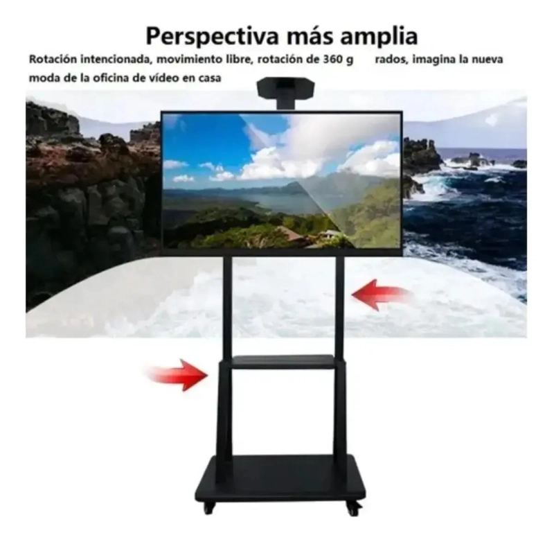 SOPORTE DE TV PEDESTAL CON RUEDAS ALTURA AJUSTABLE 2.10M - 8