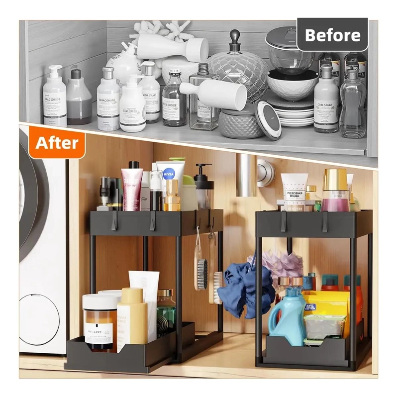 ORGANIZADOR EXTRAIBLE DE COCINA Y BAÑO CON 2 NIVELES - 2
